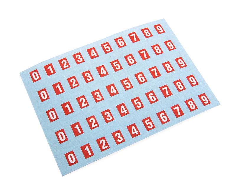 Digits (stickers) for labeling the connectors  (Red/white)
