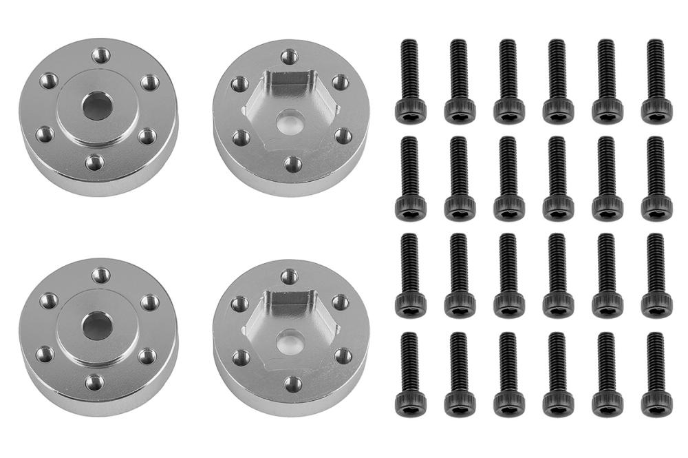 FT Enduro hliníkové Beadlock šestihrané adaptéry, stříbrné, včetně šroubů, 4+24 ks.