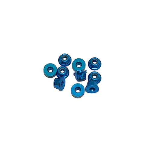 3 mm. alu samojistné matičky s osazením modré (10 ks.)