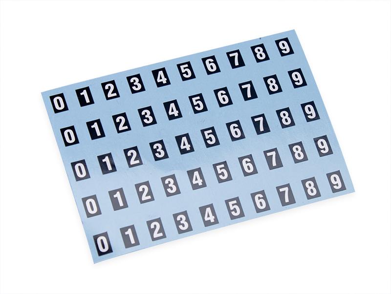 Číslice na označování konektorů (Black/white)