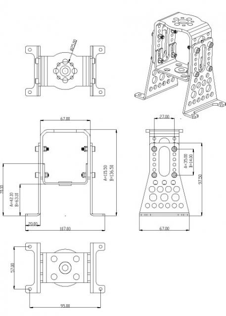 A40/A50 Motor Mount Alu complete set