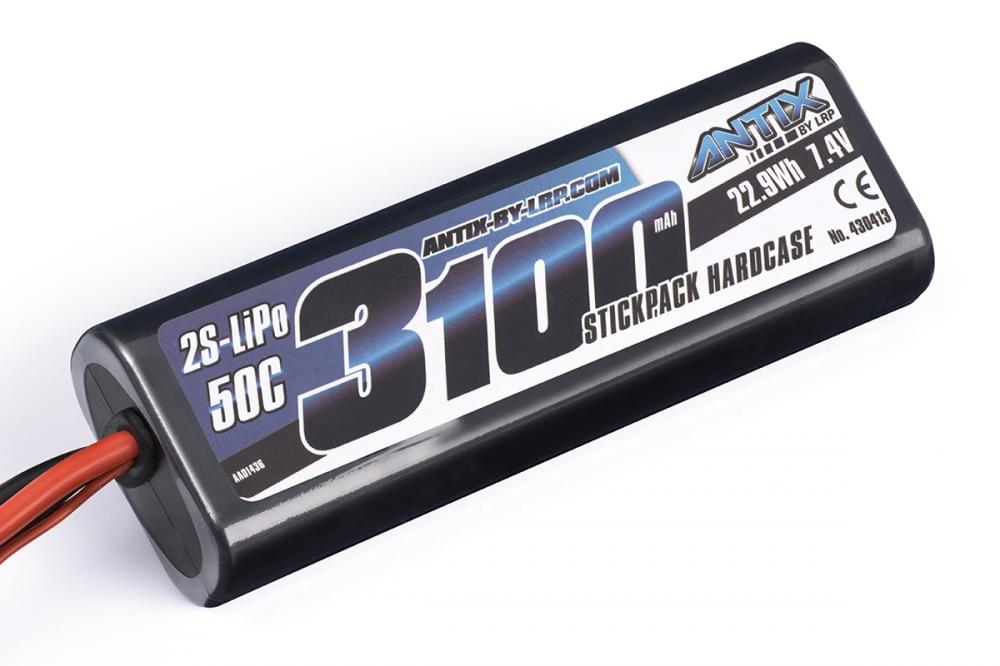 ANTIX by LRP 3100mAh - 7.4V - 50C LiPo Car Stickpack Hardcase - Tamiya konektor