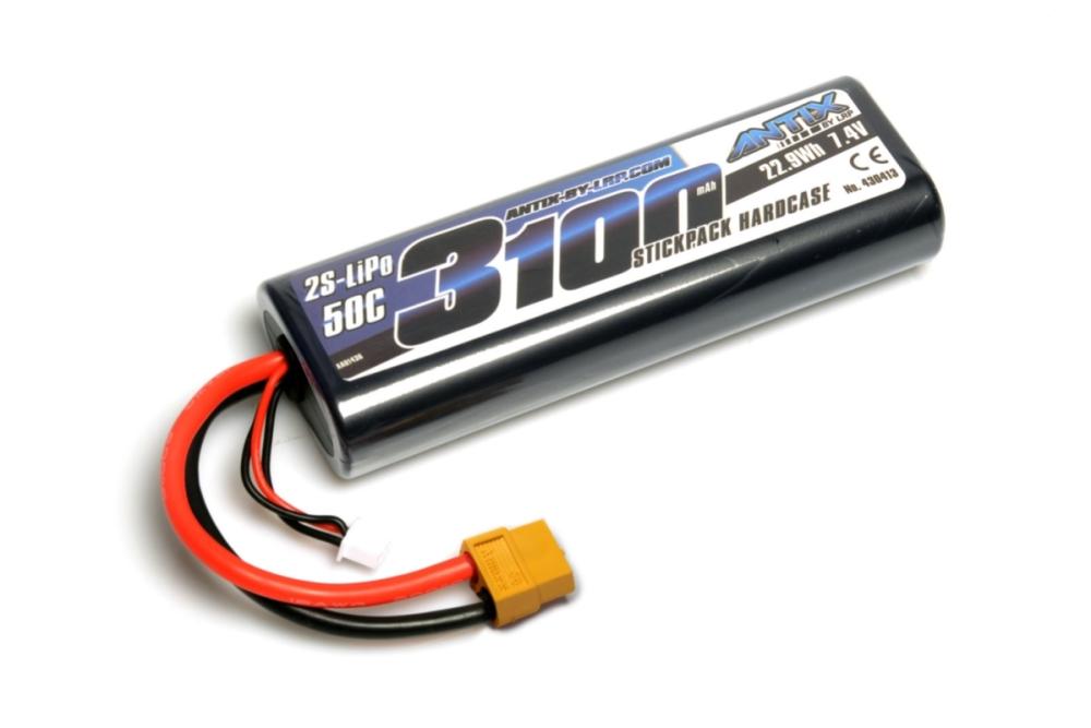 ANTIX by LRP 3100mAh - 7.4V - 50C LiPo Car Stickpack Hardcase - XT60 konektor