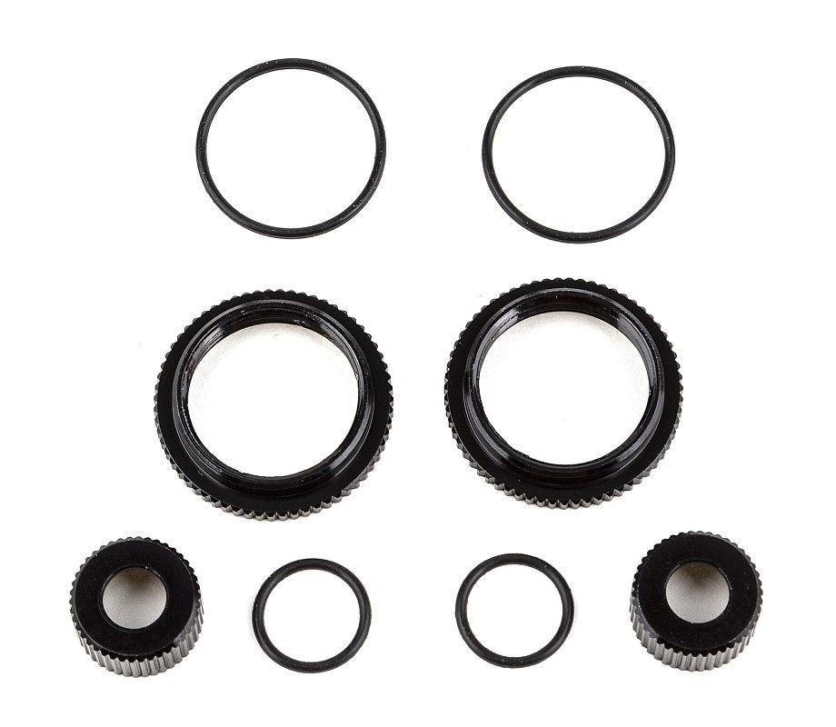 13mm hliníkové kroužky a čepičky včetně těsnění pro olejové tlumiče, černé