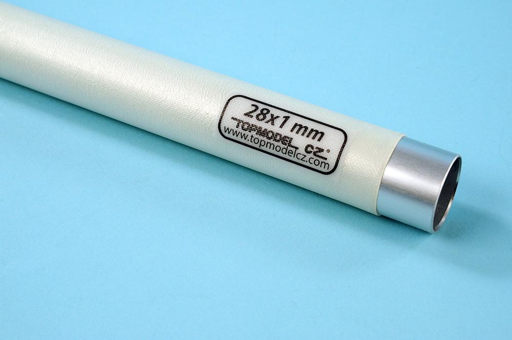 Duralová tenkostěnná spojovací trubka a laminátové pouzdro 28x1mm, 1m