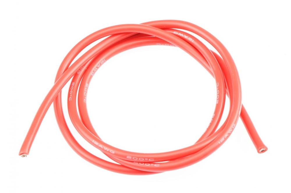12AWG/3,3qmm silikon kabel (červený/1m)