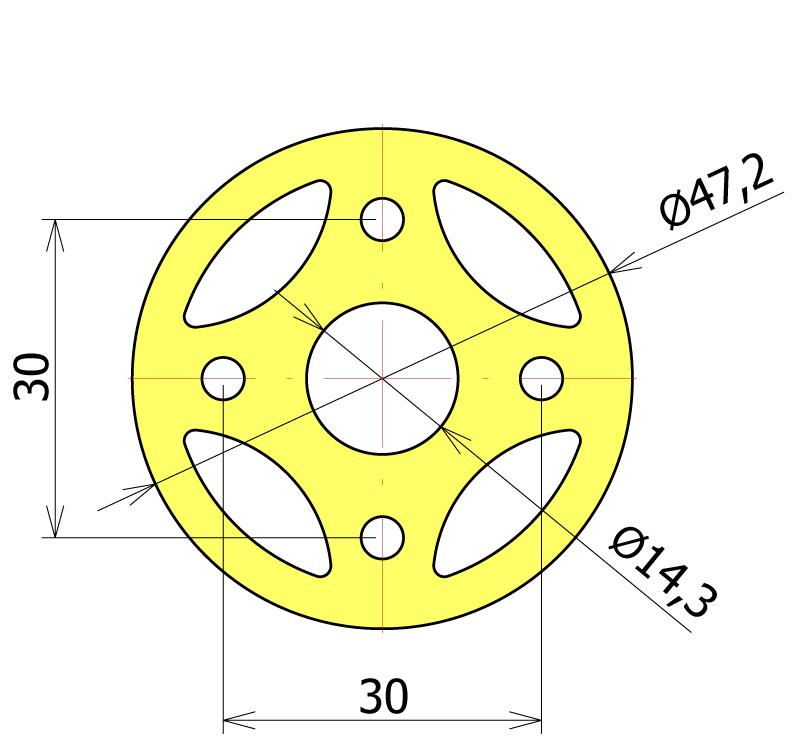 Motorová přepážka Discus,Ventus ø 47,2mm pro motor Dualsky sada 2Ks.
