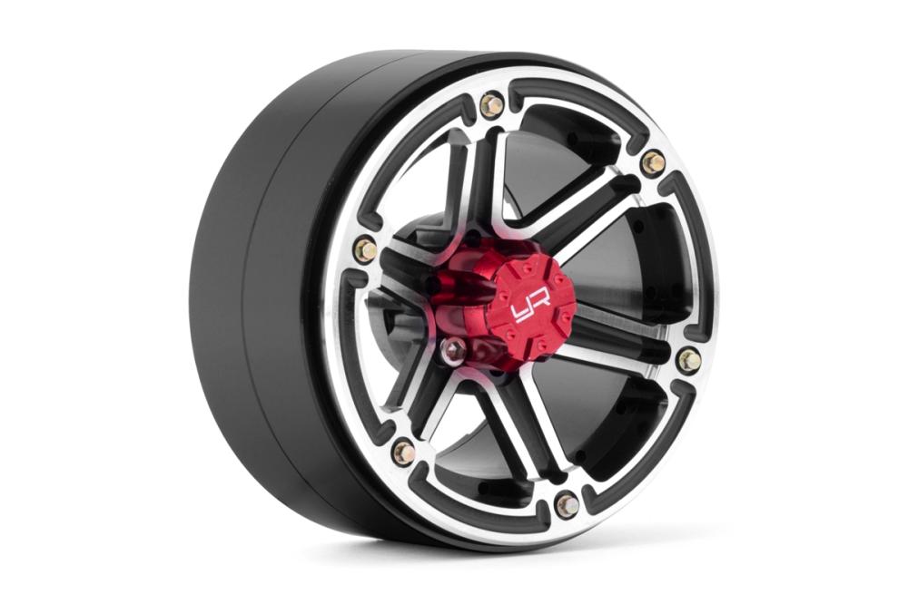 2.2 Aluminum CNC 6 Spoke Beadlock Wheel 2ks, Černé