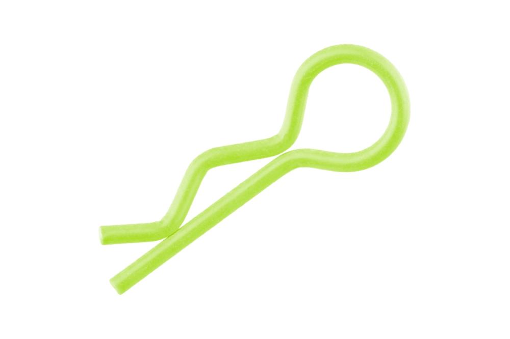 Sponky karoserie 1/10, fluor žlutá, 10 ks