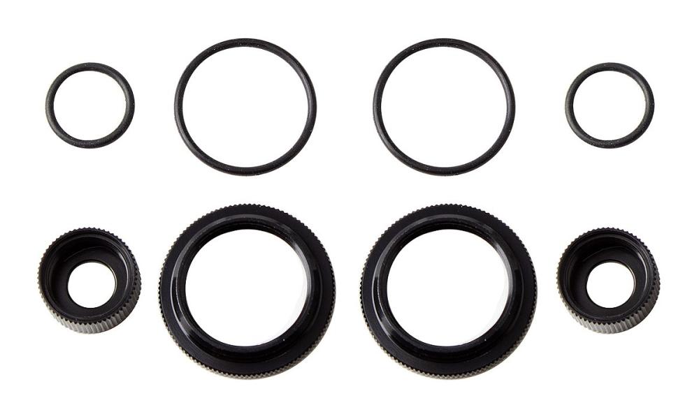 12mm nastavitelný kroužek tlumiče a příslušenství, černé, 2 +2 ks.