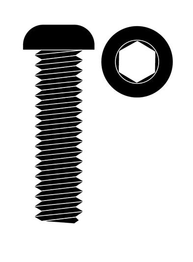 Ocelový Imbusový šroub s čočkovitou hlavou, M2,5x4mm, 10 ks.