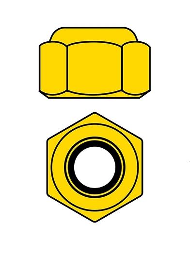 Hliníkové Nylon STOPmatky M2 - zlaté - 10 ks.