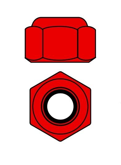 Hliníkové Nylon STOPmatky M2 - červené - 10 ks.