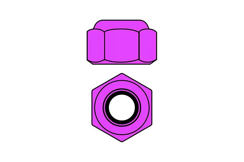 Hliníkové Nylon STOPmatky M2 - fialová - 10 ks.
