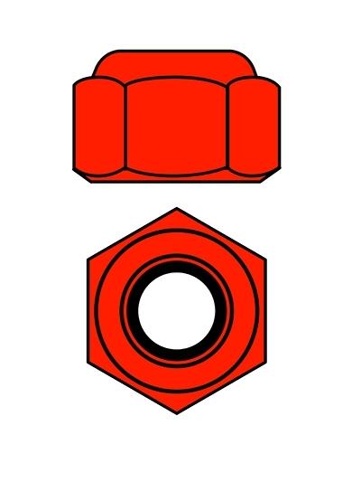 Hliníkové Nylon STOPmatky M4 - červené - 10 ks.