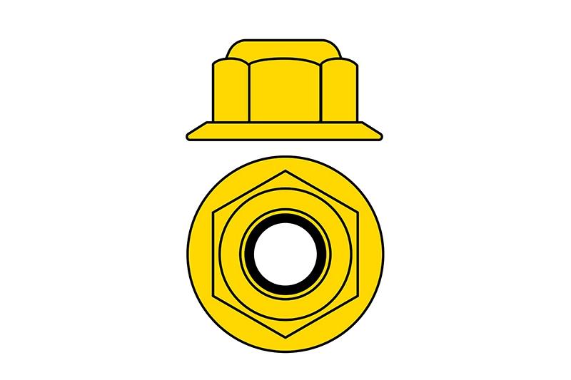 Hliníkové Nylon STOPmatky M3 s ploškou - žluté - 10 ks.