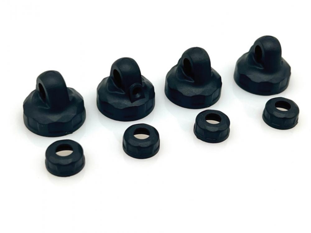 Přesná plastová horní/spodní víčka 1/10 BBS tlumičů (13mm) (4 páry)
