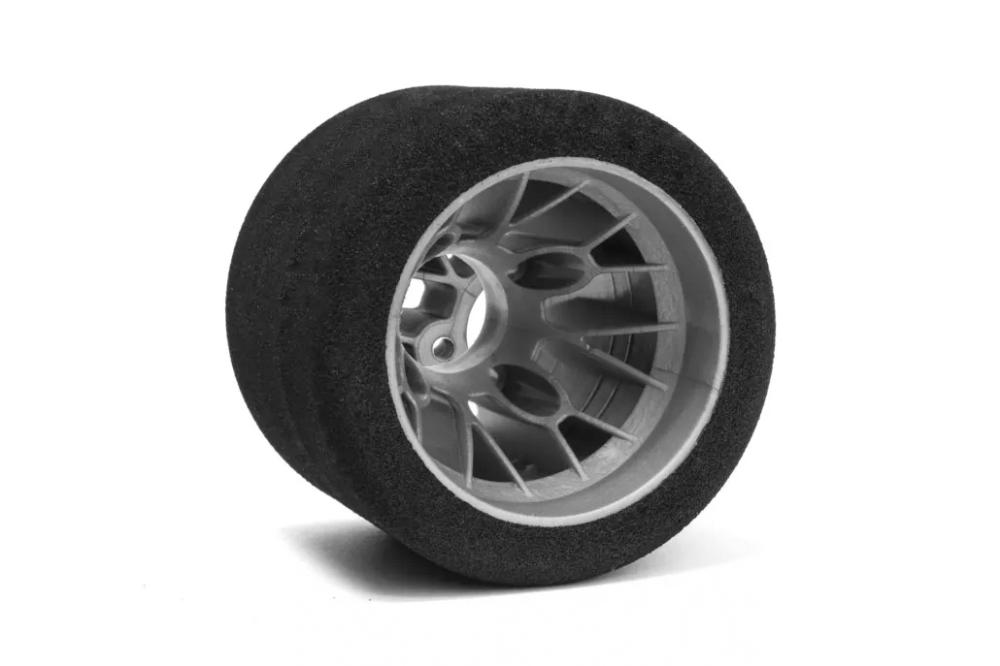 Mechové zadní gumy, PAN CAR 1/10, stříbrný disk, sh 35, 2 ks.