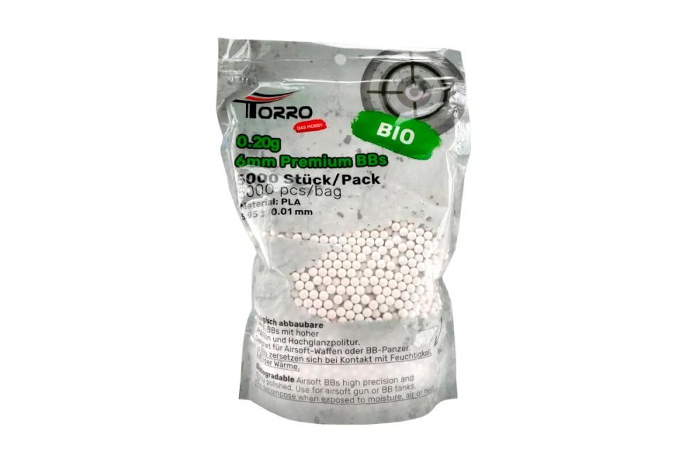 5000 ks 6mm munice/kuličky, biologicky rozložitelné, bílé