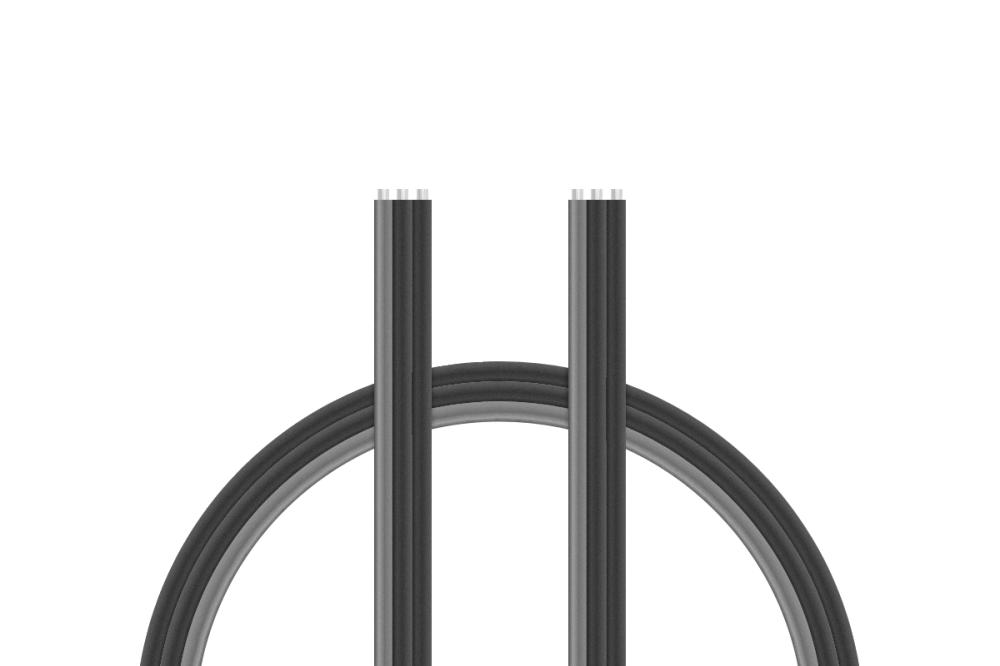 Kabel třížilový Silikonový černo/šedý plochý 0,33mm2 / 22AWG