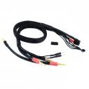 2 x 2S černý nabíj. kabel G4/G5 v černé ochranné punčoše - dlouhý 60cm-(XT60, 3-pin XH)
