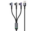 3in1 Right-angle 66W Fast Charging & Data Cable (L + C + M)