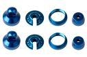 FT hliníkové díly olejových tlumičů, čepičky, podložky, kroužky, modré, 2+2+2+2 ks.
