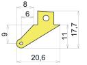 Fiberglass control horn Linea