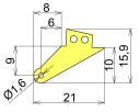 Fiberglass control horn Linea