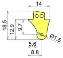 Fiberglass control horn Linea