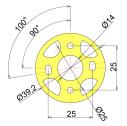 Motor mount ø 39mm Universal