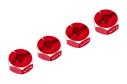 Hliníkové HEX unašeče kola 12x6mm, 4ks, červený