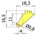 Fiberglass control horn Sweet