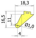 Fiberglass control horn Sweet, Swish