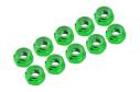 M3 hliníkové samojistné matičky zelené, 10 ks.