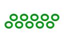 3x6x0,5mm hliníkové podložky zelené, 10 ks.